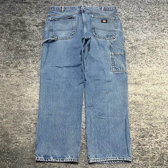 Dickies Carpenter Jeans Mens 38x30 Blue Denim Utility Workwear - Picture 1 of 15